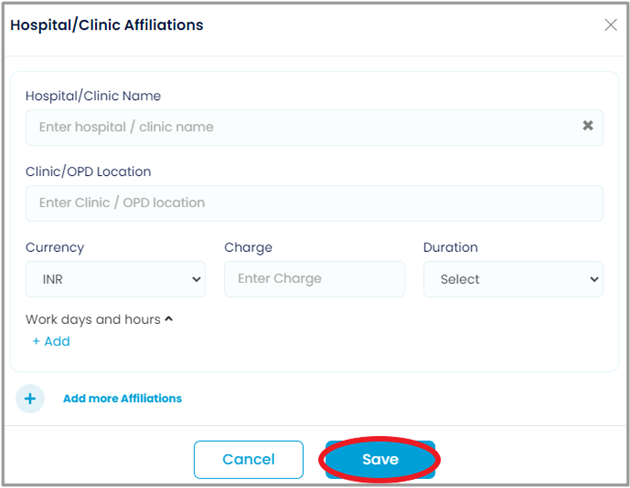Adding or Editing Hospital -Clinic Affiliations on Your Profile